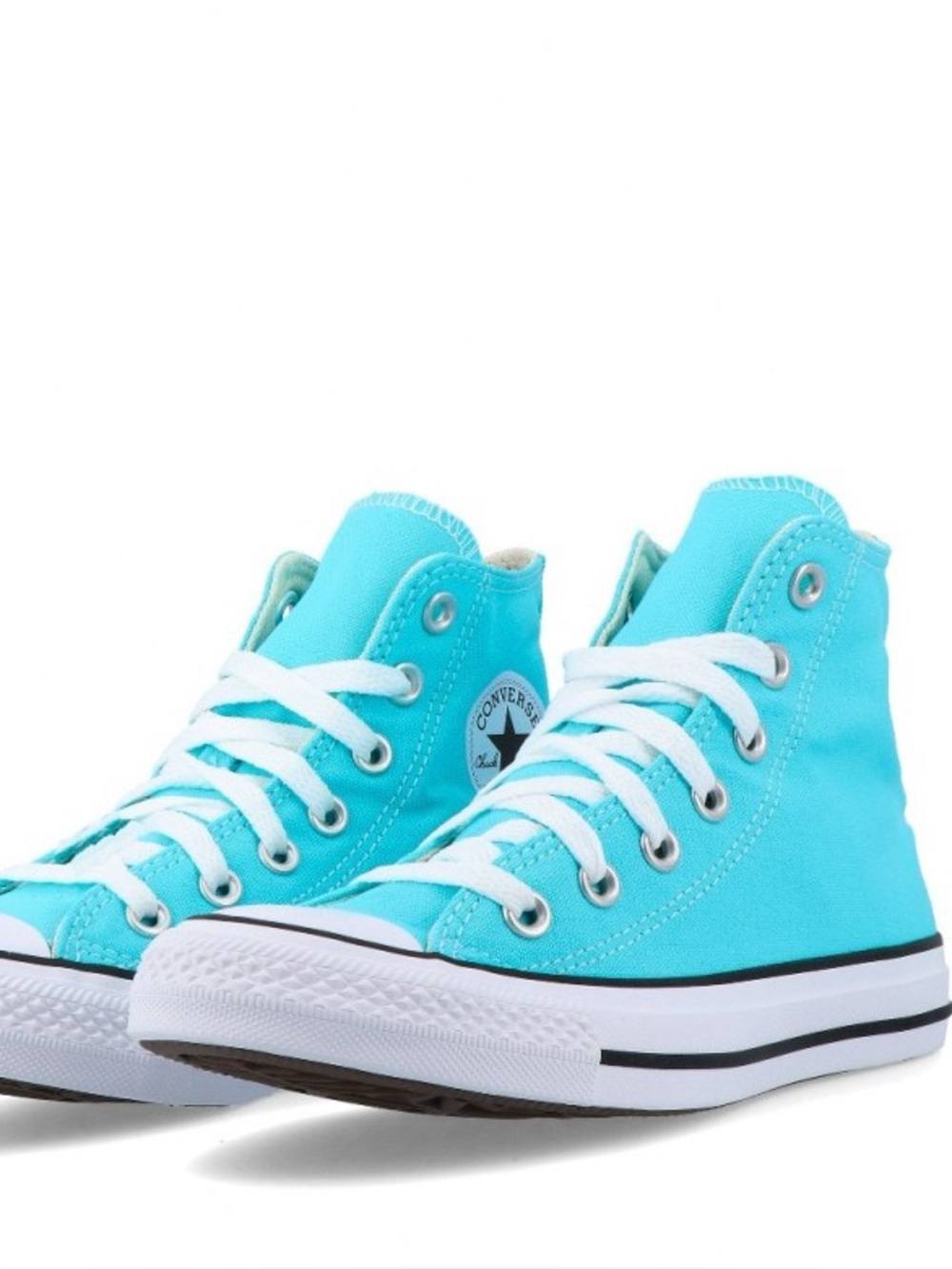 Converse High Top Sneakers in Bright Turquoise with White Trim